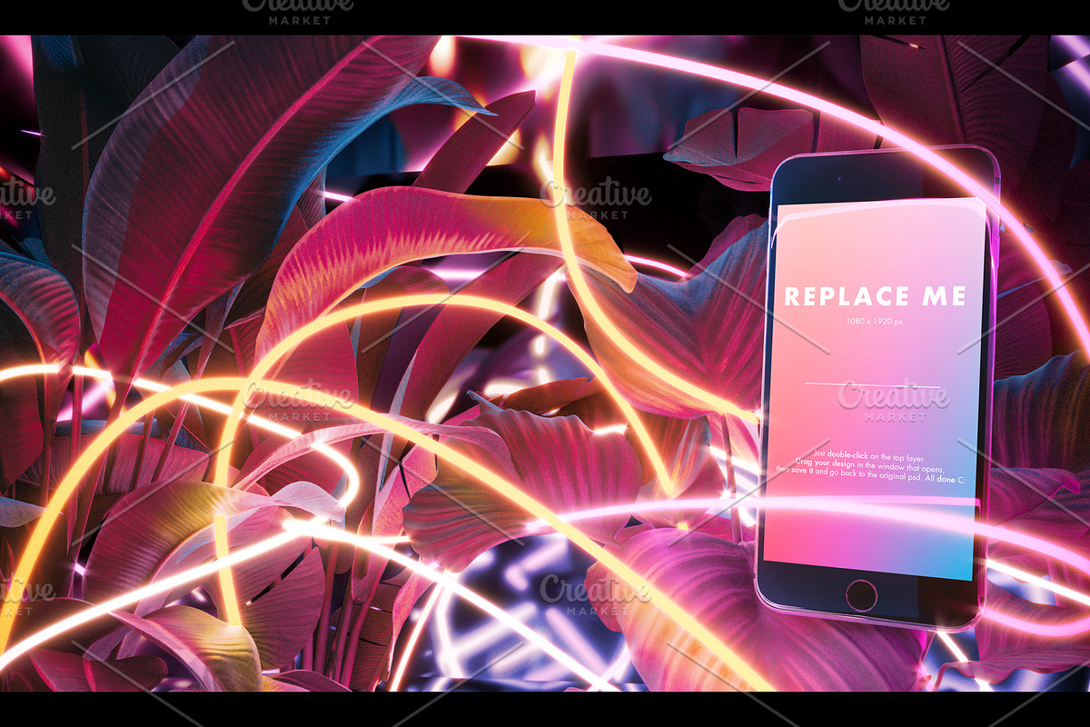 Neon Iphone Mockups Bundle, an iPhone Mockup by As Good As Possible (Photo 7 of 11)