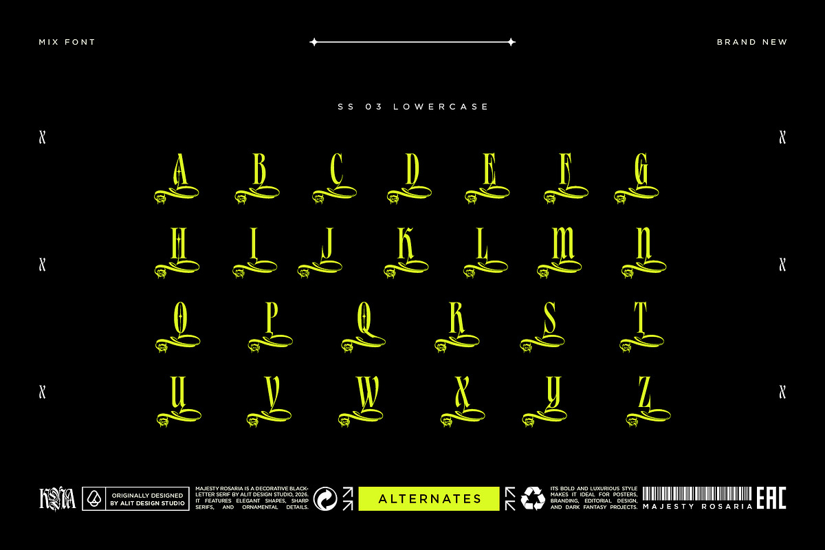 Majesty Rosaria Typeface, a Blackletter Font by alit design (Photo 10 of 20)