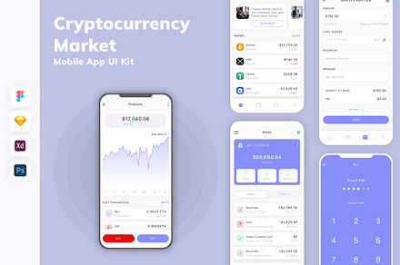 Cryptocurrency Market App UI Kit