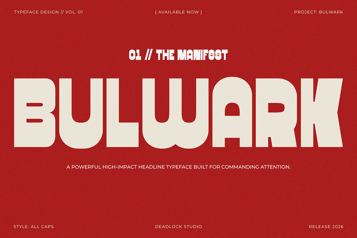 Bulwark, a Sans Serif Font by deadlock studio (Photo 1 of 14)