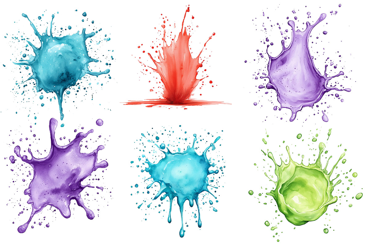Watercolor Splash Blob Clipart, an Illustration by Designworld (Photo 5 of 6)