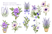 In Violet Watercolor Set, a Decorative Illustration by Aurella Art (Thumbnail 5 of 17)