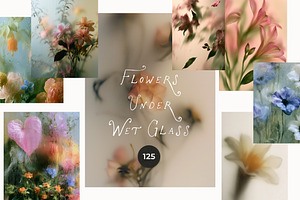 Flowers Under Wet Glass Backgrounds, a Background Graphic by Lana Elanor