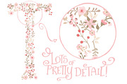Soft Pink Floral Alphabet Vectors, an Illustration by Amanda Ilkov (Thumbnail 5 of 5)