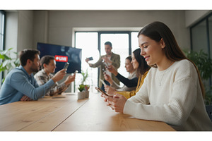 A group of young adults sitting, a Technology Photo by Igor Tichonow