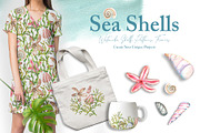 Watercolor Sea Shells Illustrations, a Work Illustration by TanataDesign (Thumbnail 2 of 10)