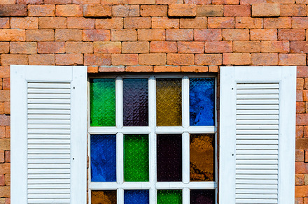 Window on orange brick wall, an Architecture Photo by yongkiet jitwattanatam