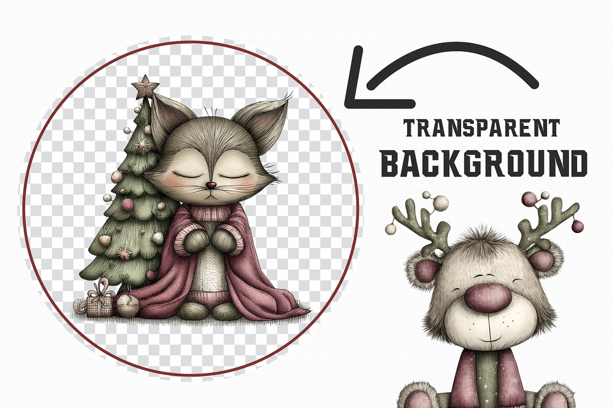 Whimsical Christmas Animals Clipart, an Illustration by Libby Wishes (Photo 6 of 7)