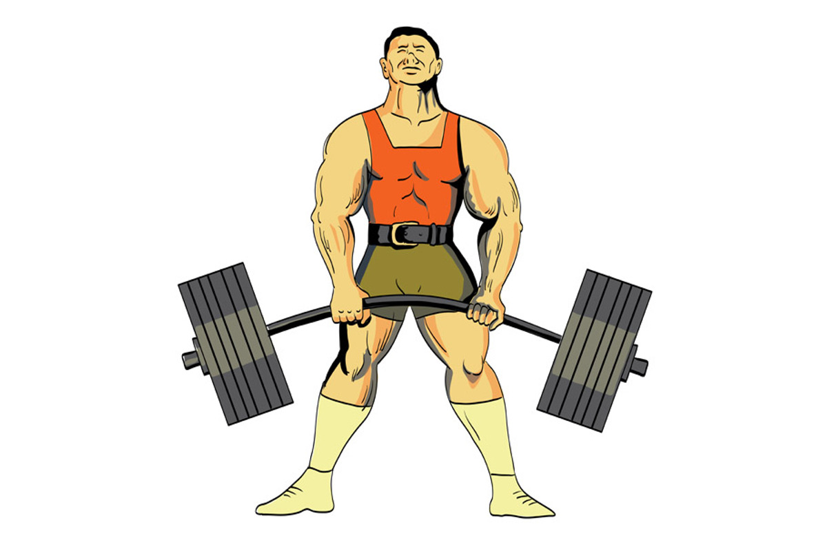 Powerlifter Deadlift Tattoo Color, an Illustration by patrimonio