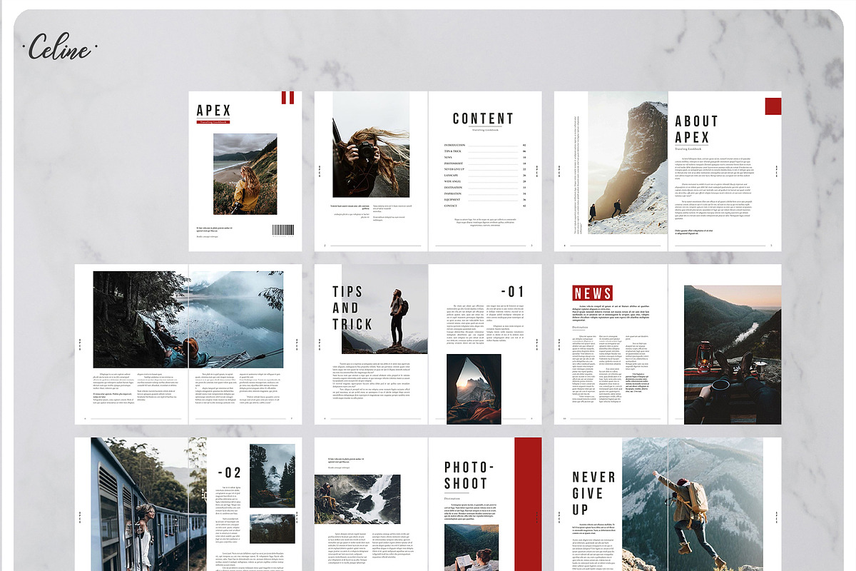 APEX Traveling Lookbook Template, a Magazine Template by Celine Studio (Photo 9 of 9)
