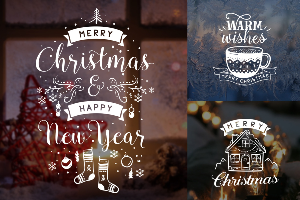 Merry Christmas typography. 100 in 1, a Graphic by pa3x (Photo 3 of 5)