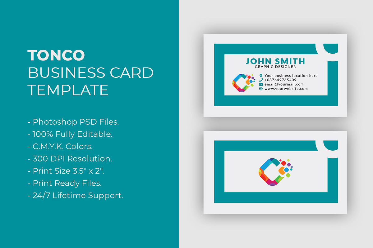 TONCO Business Card Template, a Business Card Template by Dueza.Com