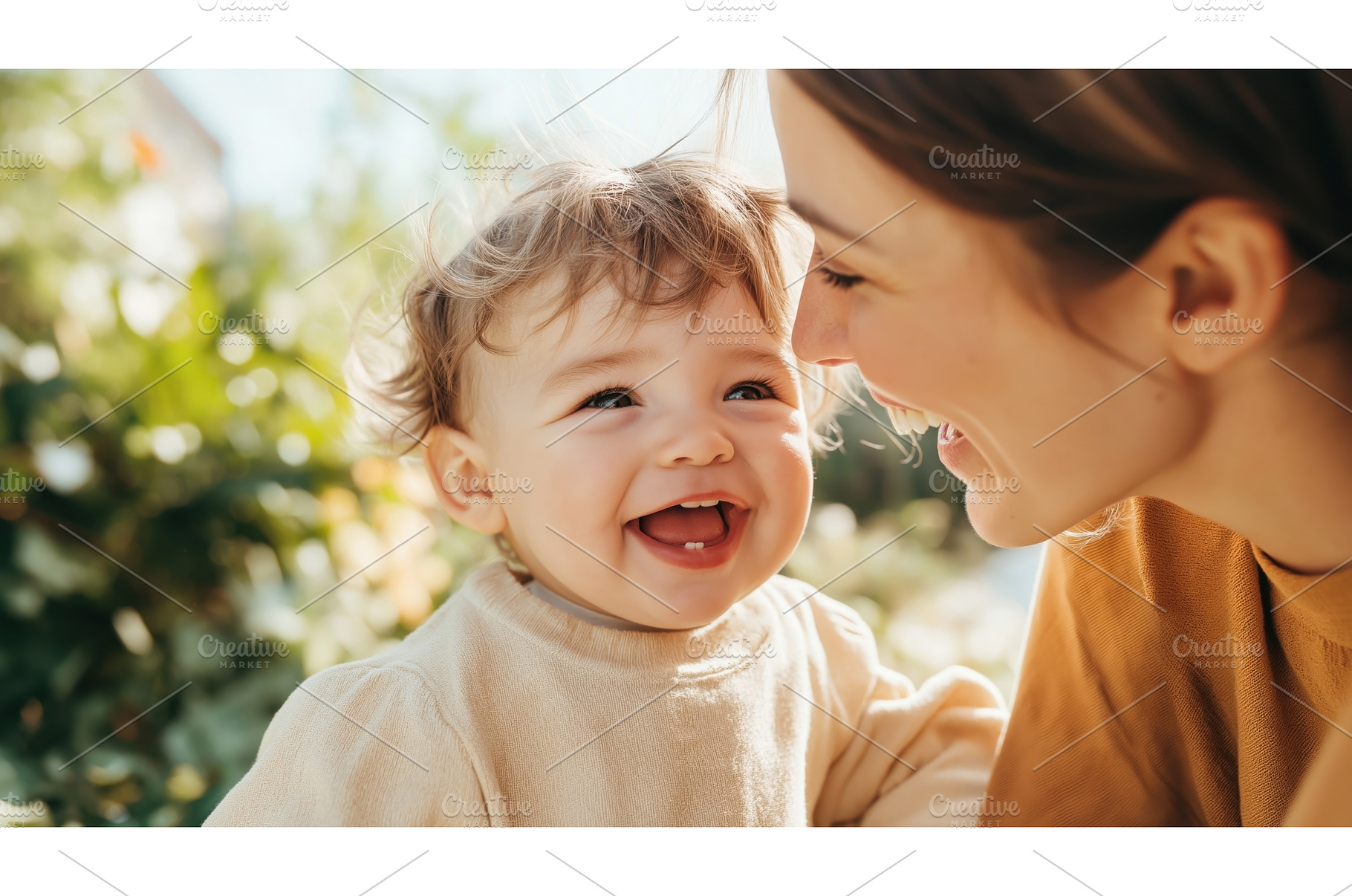 A happy mother and her smiling baby, a Person Photo by Sergey Kotenev