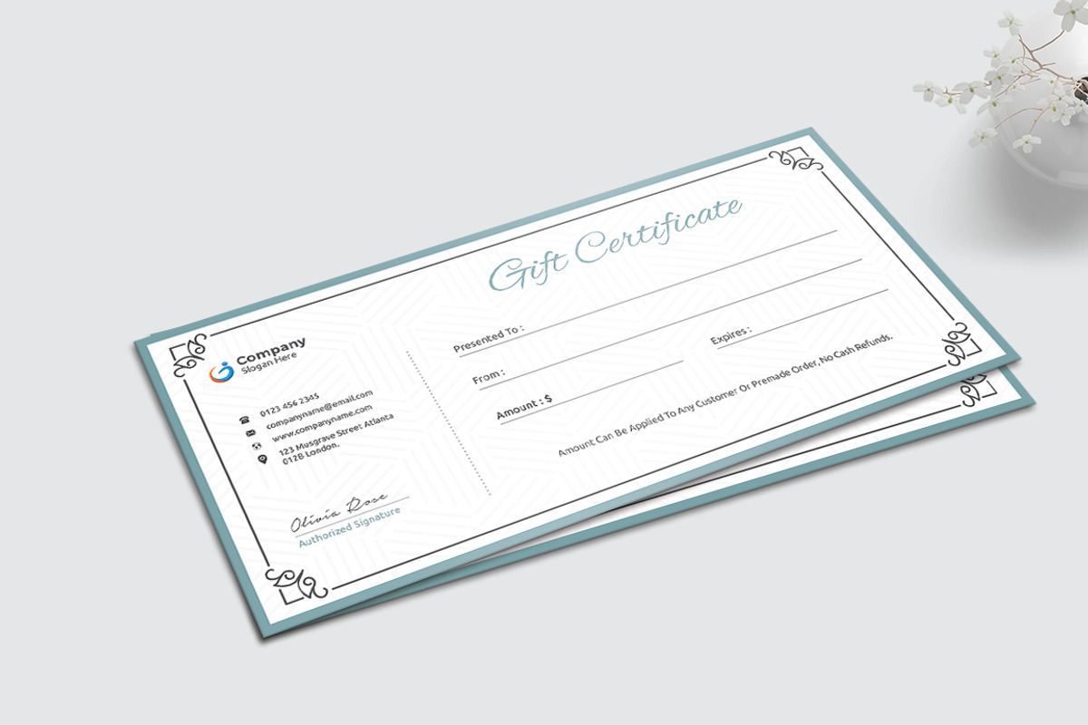 Gift Certificate, a Card Template by ThemeDevisers (Photo 2 of 3)