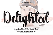 Delighted | Script Font, a Script Font by Scratchones (Thumbnail 1 of 8)