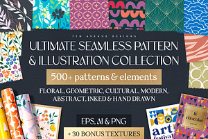 Hand Drawn Floral, Geo, & Abstract, a Texture Illustration by 7th Avenue Designs