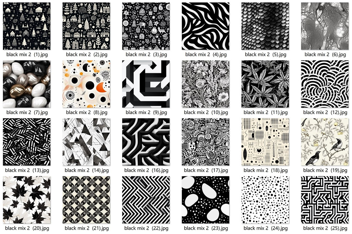 48 seamless black mix modern pattern, a Pattern Graphic by ARTOZEN DIGITAL (Photo 14 of 15)