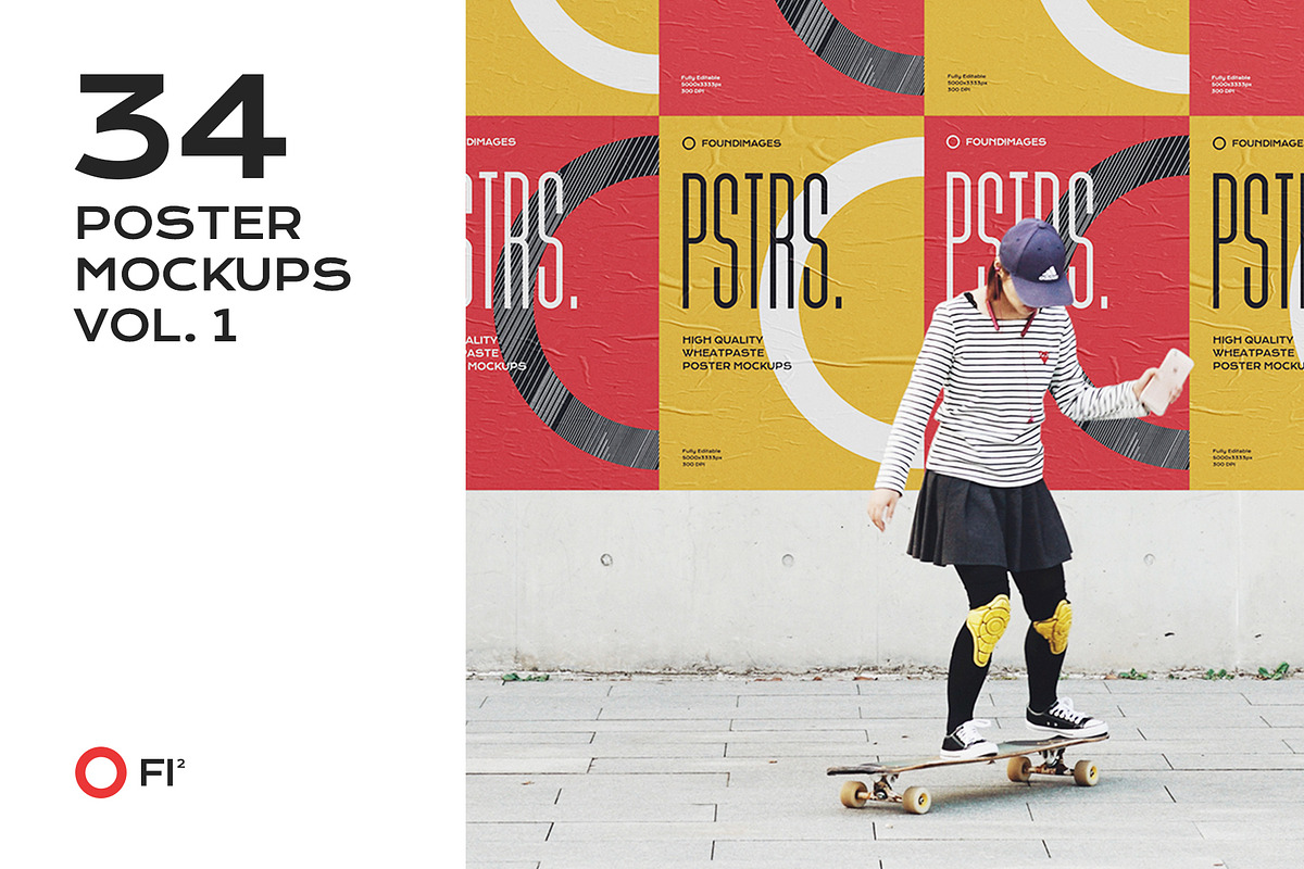 34 poster mockup bundle, an Advertising Mockup by FoundImages (Photo 1 of 34)