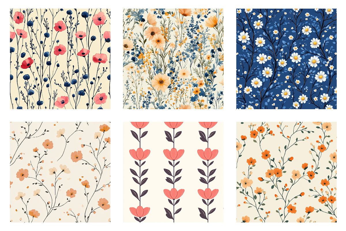 Floral Garden - Patterns & Posters, an Illustration by Dream Creation (Photo 3 of 7)