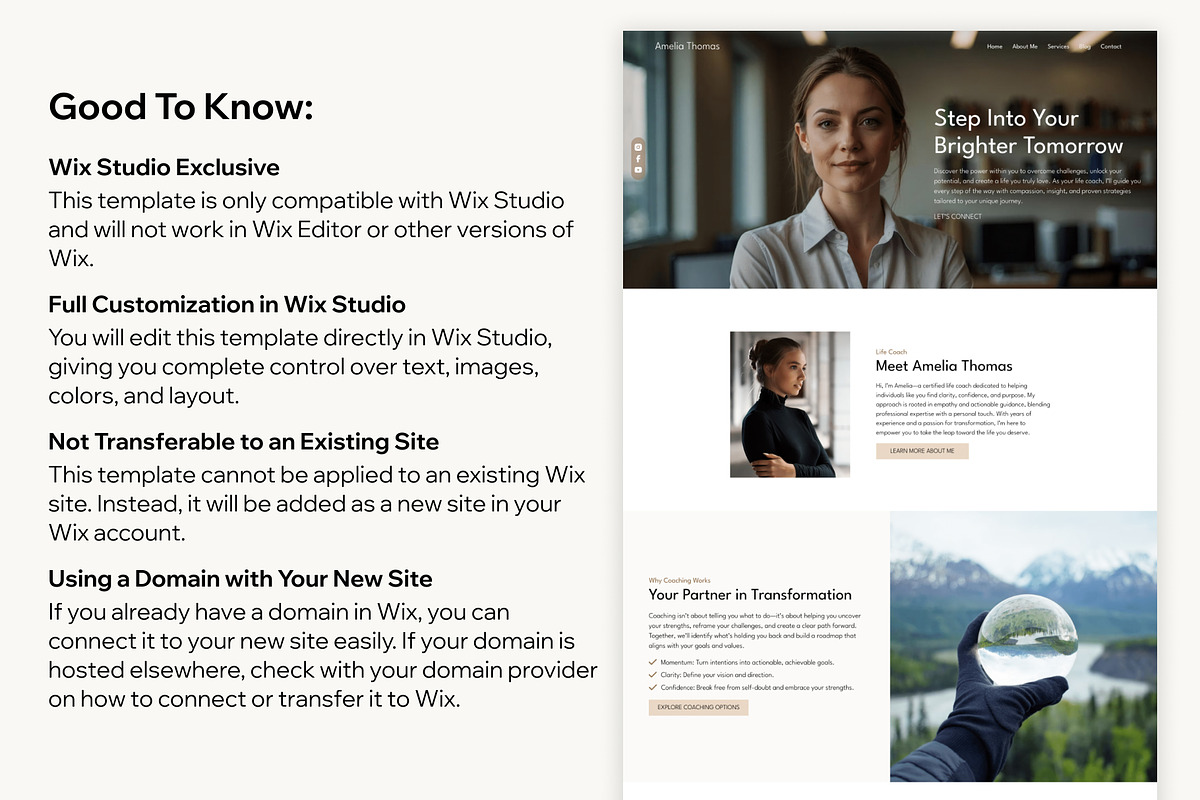 Life Coach & Therapist Wix Template, a Wix Template by Templify Studio (Photo 5 of 6)