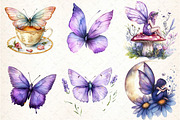 Magical Garden & Purple Fairy Clipar, an Illustration by DreamCafeArt (Thumbnail 3 of 5)