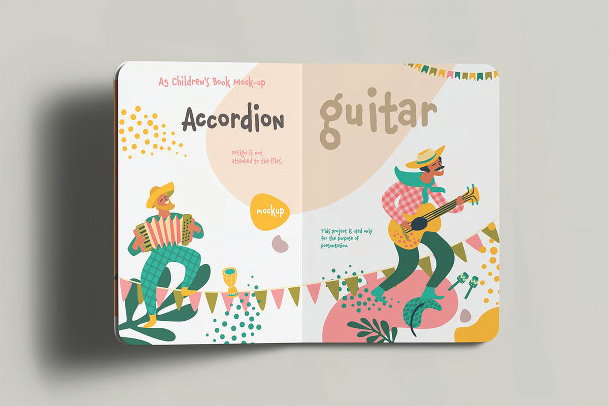 A5 Children's Book Mockup, a Books & Magazine Mockup by DesignRushMarket (Photo 5 of 10)