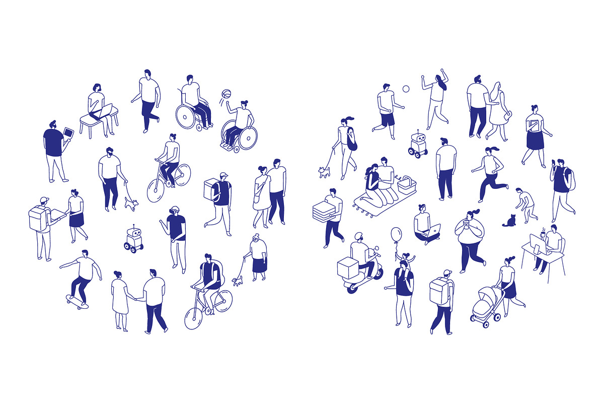 150+ Isometric Line People Set, a Person Illustration by Vector_Art (Photo 13 of 16)
