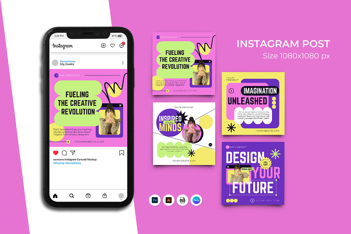 Creative Podcast Instagram Post, a Social Media Template by Artnivora.Std (Photo 2 of 2)