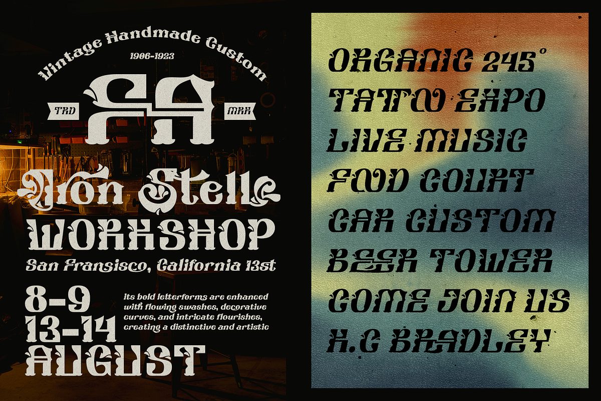 Oreyohi - Vintage Fancy Font, a Blackletter Font by madeDeduk (Photo 4 of 10)