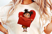 Quirky Valentines Girl Clipart, an Illustration by DreamCafeArt (Thumbnail 4 of 6)