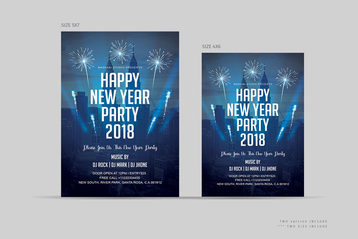 New Year Party 2018 Flyer, a Flyer Template by Madhabi Studio (Photo 2 of 4)