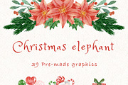 Christmas baby elephant, an Animal Illustration by heyiamalice (Thumbnail 4 of 12)