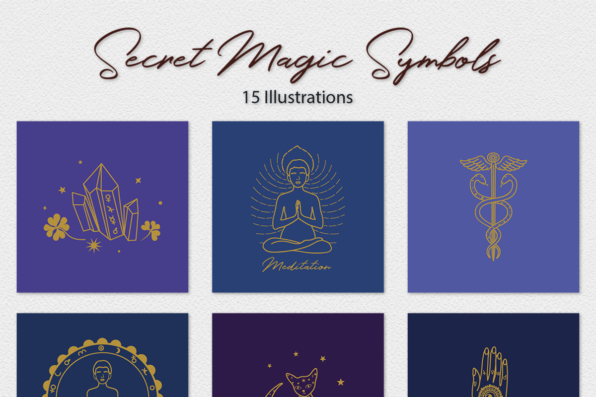 Secret Magic Symbols  Illustrations, a Decorative Illustration by Irena Art (Photo 6 of 11)