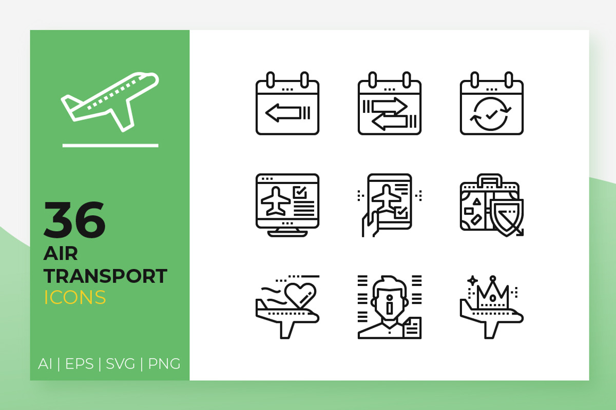 Air Transport Icons, an Outline Icon by Becris (Photo 1 of 3)
