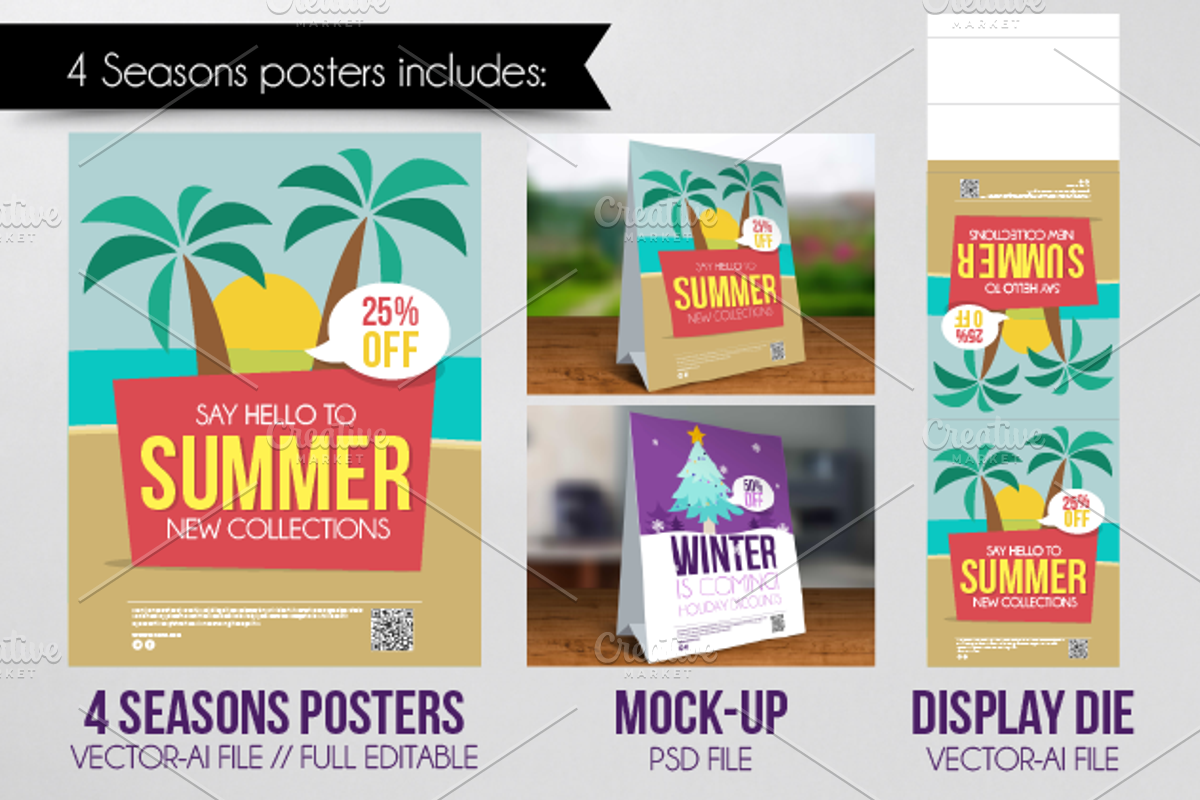 4 Seasons Posters (Mock-Up), a Flyer Template by himoki (Photo 5 of 5)