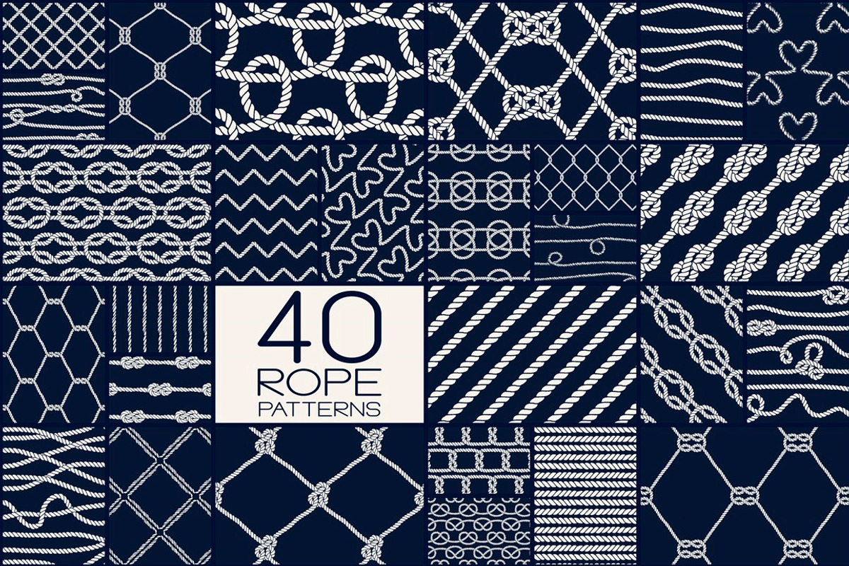 40 Rope Patterns - Big Set, a Pattern Graphic by Anastasia Ivanskaia (Photo 1 of 10)