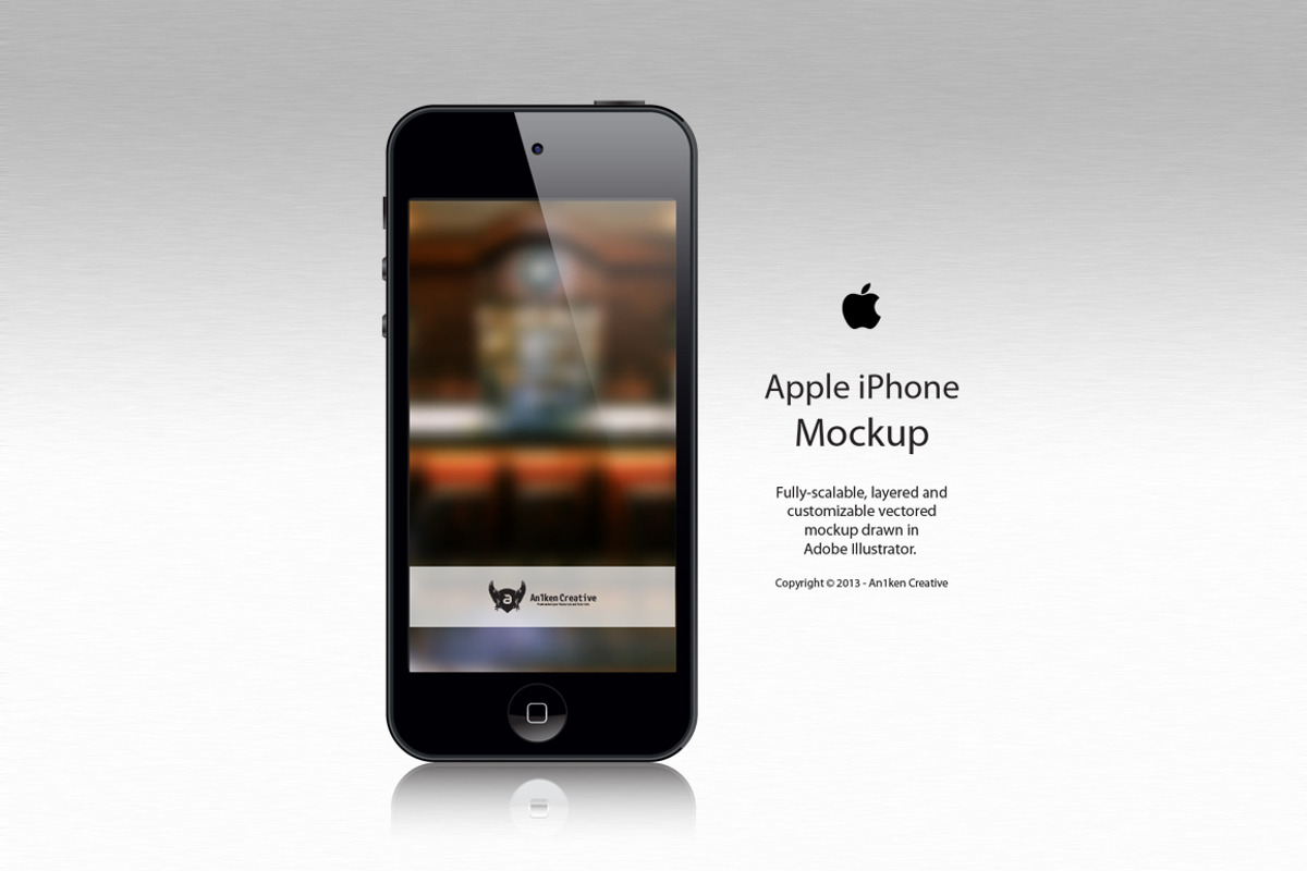 Apple iPhone 5 Vector Mockup, an iPhone Mockup by Inconcept Media Arsenal (Photo 1 of 2)