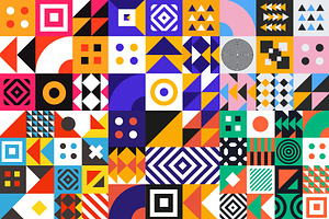 13 Bauhaus Geometric Vector Patterns