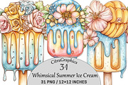 Whimsical Summer Ice Cream Clipart, a Seasonal Illustration by CitraGraphics (Thumbnail 1 of 6)