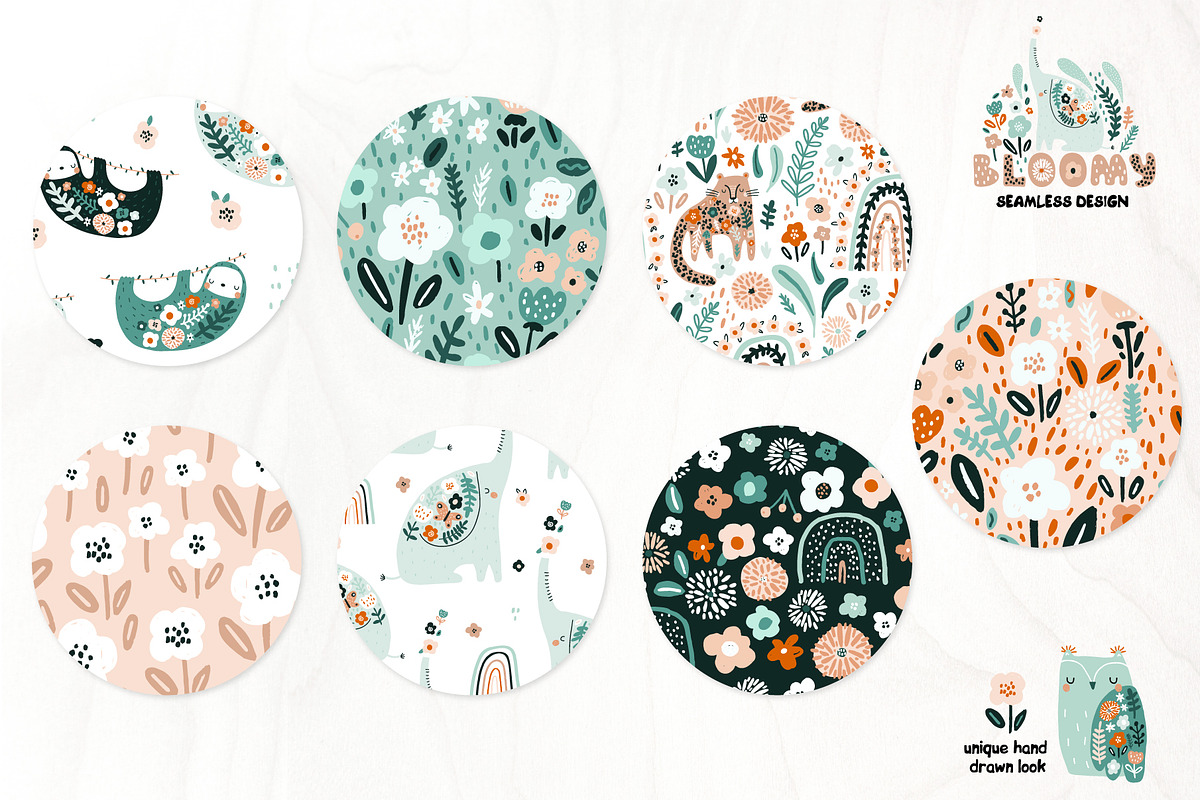 BLOOMY childish graphic collection, a Pattern Graphic by solmariart (Photo 2 of 10)