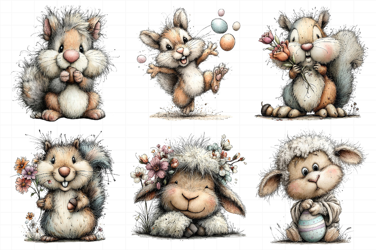 Whimsical Easter Animal Clipart, an Illustration by Daily.Designs (Photo 3 of 8)