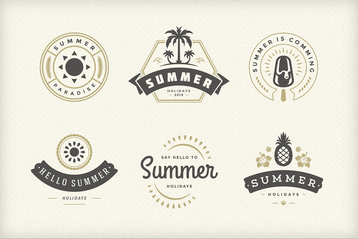 Summer Holidays Emblems & Badges, a Branding & Logo Template by Vasya ...