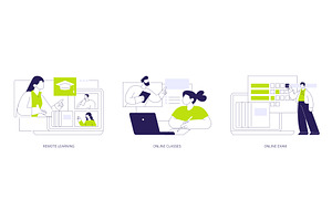 Distance educational process, an Education Illustration by Visual Generation