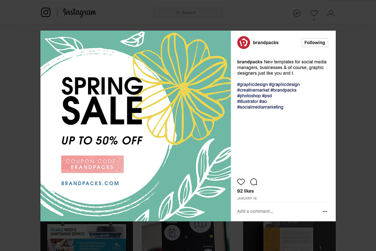 Spring Social Media Templates Pack, a Social Media Template by BrandPacks (Photo 16 of 16)
