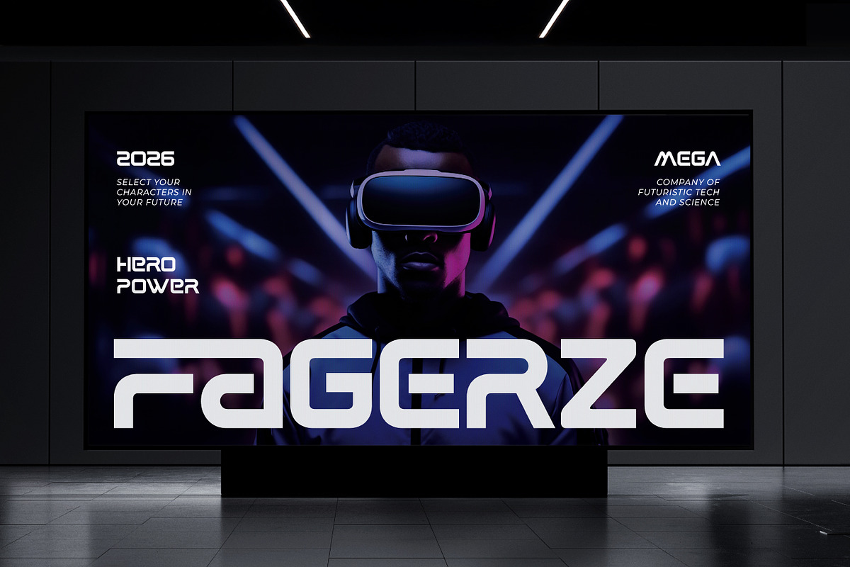 Reano - Futuristic Display Font, a Sans Serif Font by Flawless And Co (Photo 3 of 10)