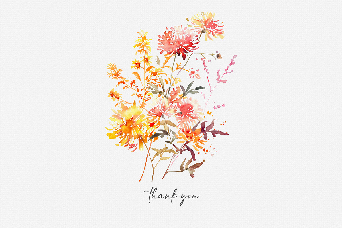 watercolor autumn scenery clipart, a Decorative Illustration by Patishop Art (Photo 10 of 10)