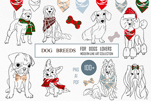 DOG BREEDS for DOGS LOVERS Clipart, an Animal Illustration by ArtOLB