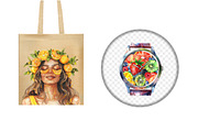 Watercolor Summer Vibe Clipart, an Illustration by Design Market (Thumbnail 5 of 5)