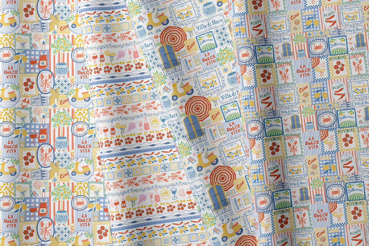 Italian summer - Dolce Vita pattern, a Pattern Graphic by Tani Kuzminka (Photo 29 of 29)