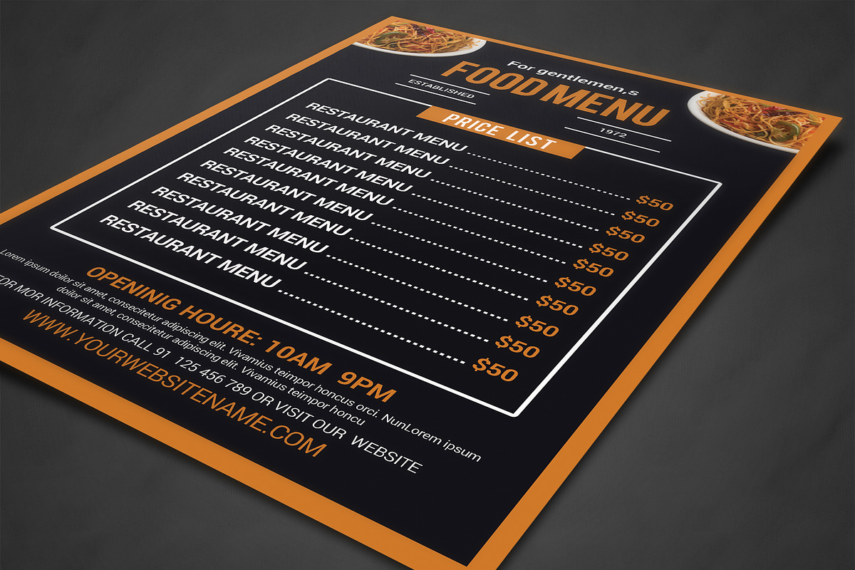 Restaurant Menu, a Flyer Template by AfzaalGraphics (Photo 2 of 4)